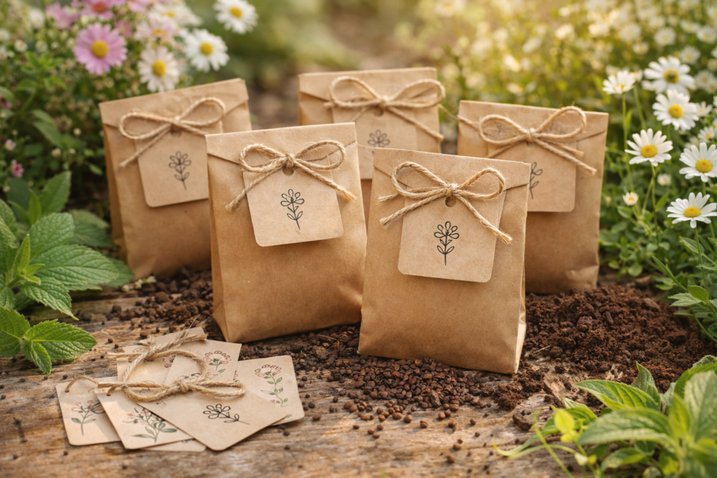 kit de sementes lembrancinha sustentável casamento