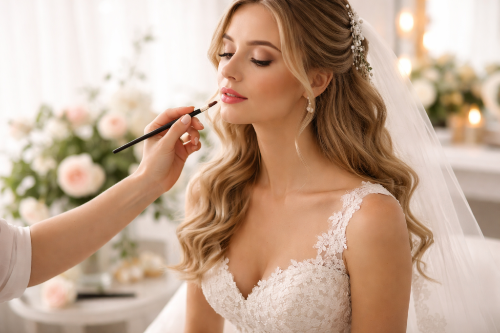 noiva se preparando maquiagem casamento vestido noiva preparativos