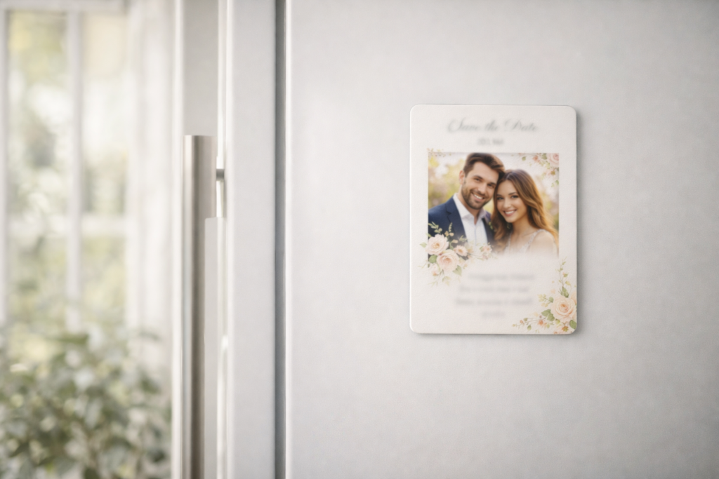 imã de geladeira save the date casamento em geladeira branca
