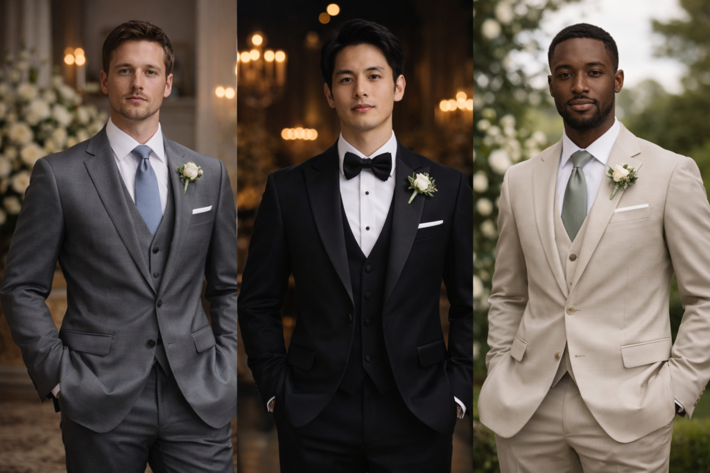 comparação entre terno smoking e costume traje do noivo 2026