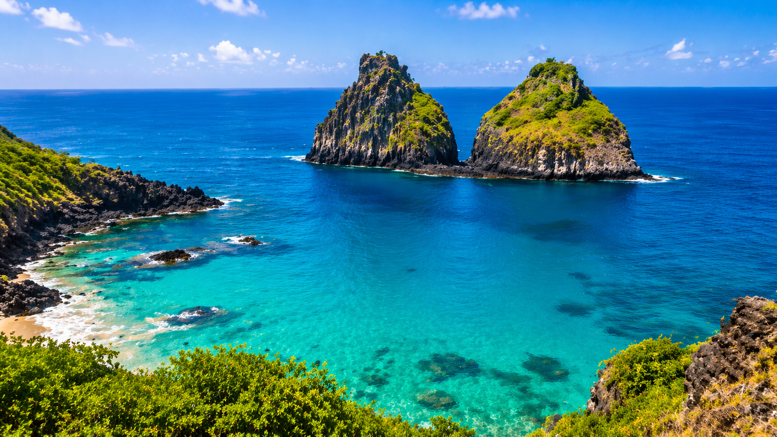Lua de mel em Fernando de Noronha com água turquesa e paisagem paradisíaca do arquipélago