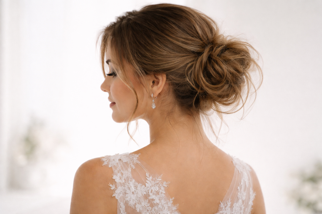 tendências penteados de noiva 2026 undone hair coque banana messy natural