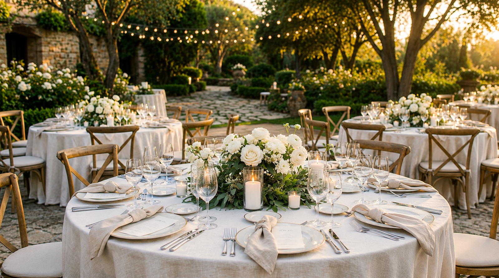 como economizar no buffet de casamento com mesa de recepcao elegante ao ar livre