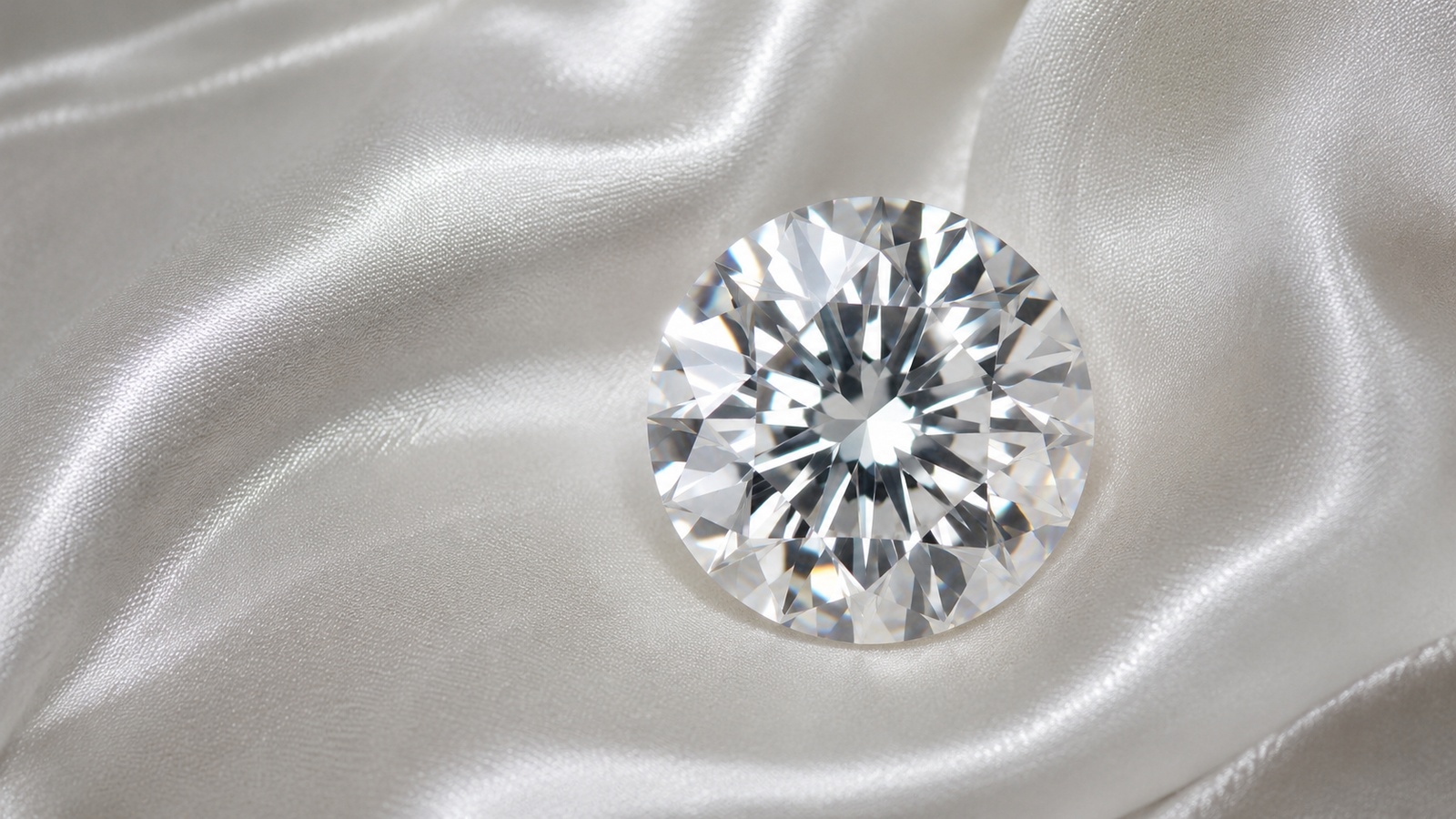 diamante brilhante sobre cetim branco, símbolo das bodas de diamante dos 60 anos